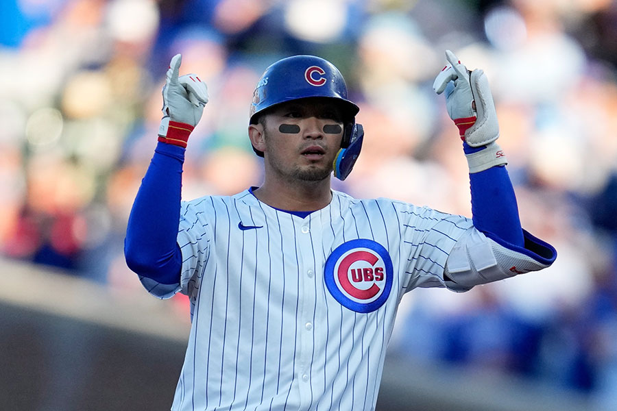 二塁打を放ったカブス・鈴木誠也【写真:アフロ】