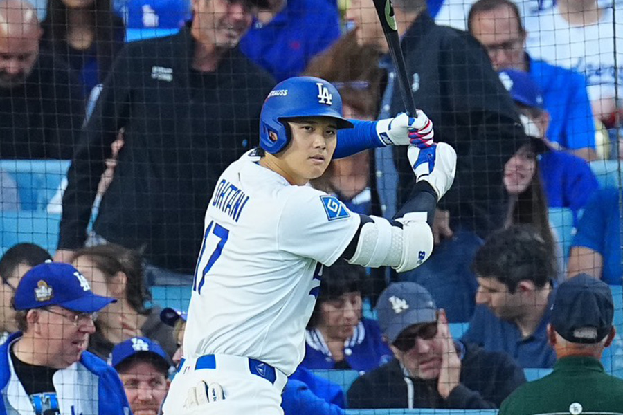 フィリーズ戦に出場したドジャース・大谷翔平【写真：荒川祐史】