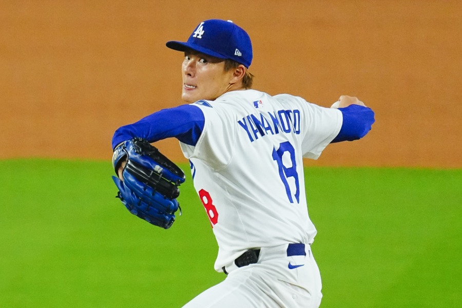 フィリーズ戦に登板したドジャース・山本由伸【写真：荒川祐史】