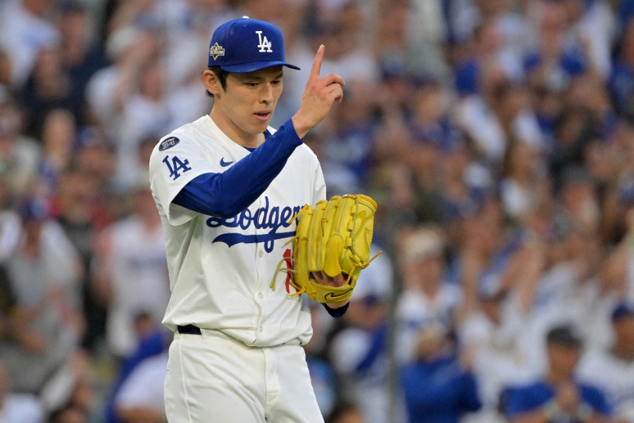 フィリーズ戦に登板したドジャース・佐々木朗希【写真：ロイター】