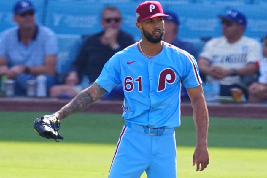 ドジャース戦に登板したフィリーズのクリストファー・サンチェス【写真：荒川祐史】