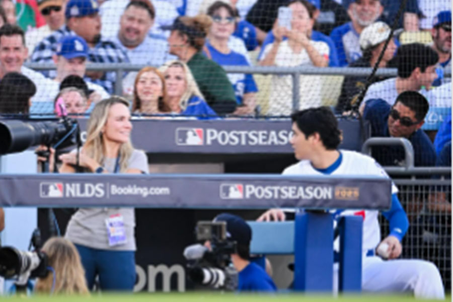 ジョルダーノさんが公開した大谷翔平の気遣い（写真はスクリーンショット）