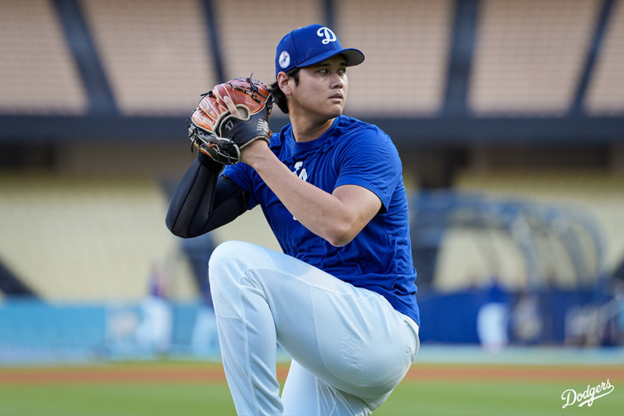 練習を行うドジャース・大谷翔平【写真提供：ドジャース】
