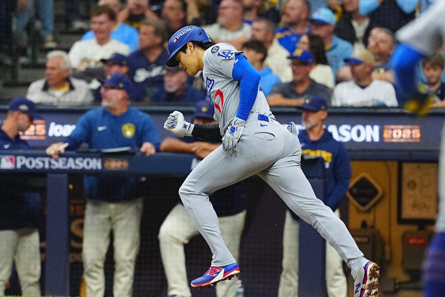 適時打を放ったドジャース・大谷翔平【写真：荒川祐史】
