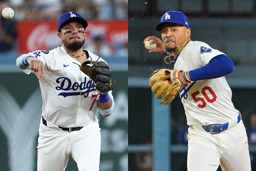 ドジャースのミゲル・ロハス（左）とムーキー・ベッツ【写真：ロイター】