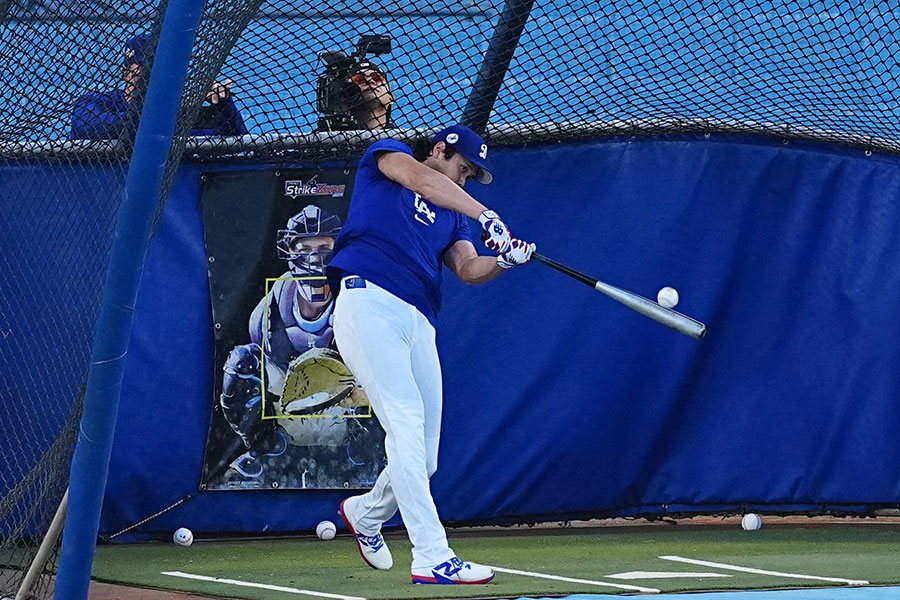 フリー打撃を行ったドジャース・大谷翔平【写真：荒川祐史】