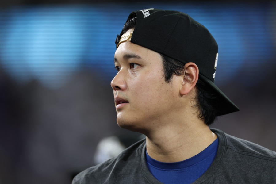 試合後のドジャース・大谷翔平【写真：ロイター】