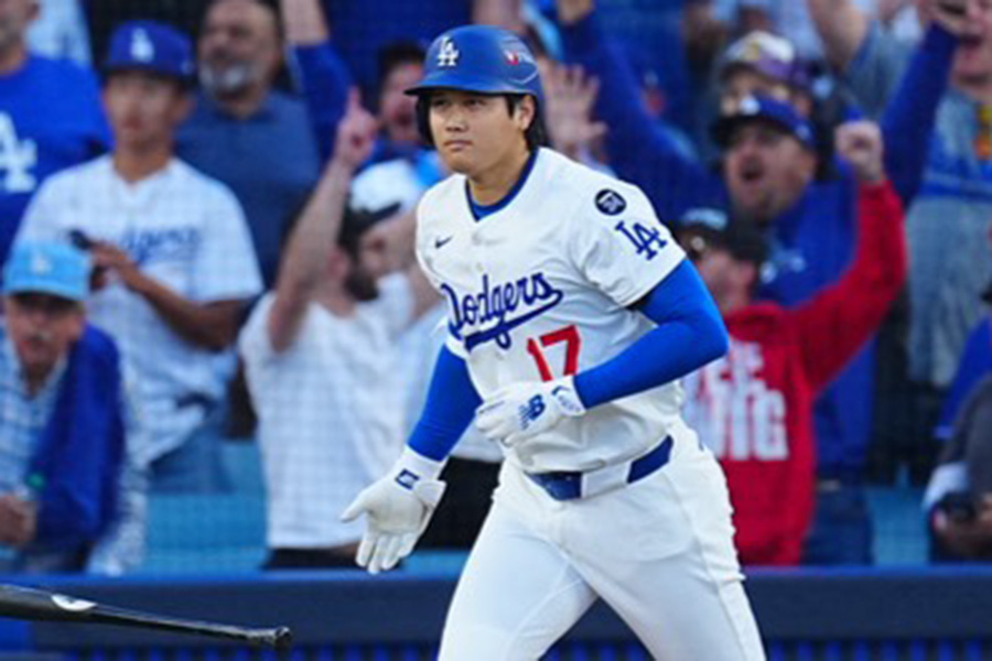 ブルワーズ戦で本塁打を放ったドジャース・大谷翔平【写真：荒川祐史】