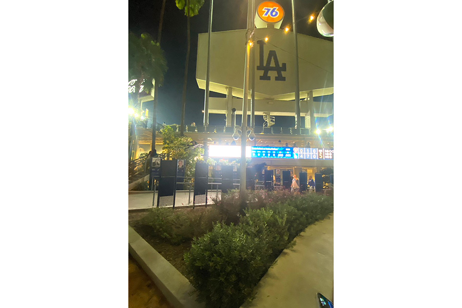 大谷翔平の本塁打が着弾した落下地点【写真：真柴健】