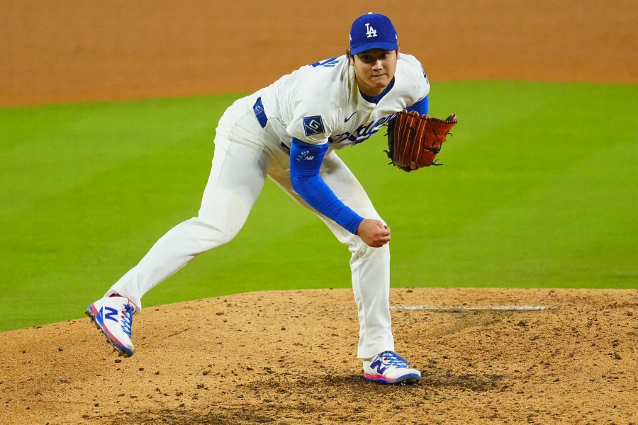ブルワーズ戦で力投したドジャース・大谷翔平【写真：荒川祐史】