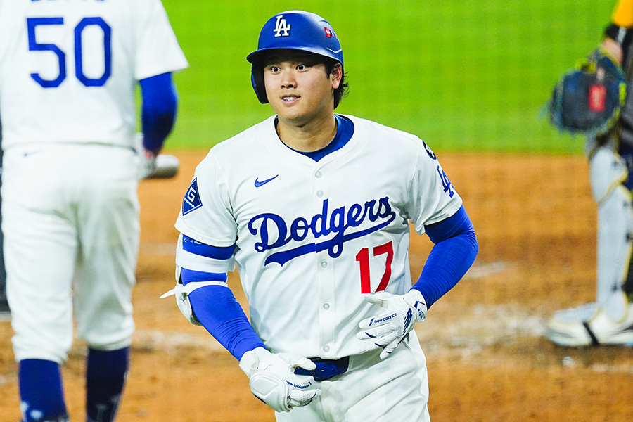 ブルワーズ戦に出場したドジャース・大谷翔平【写真：荒川祐史】