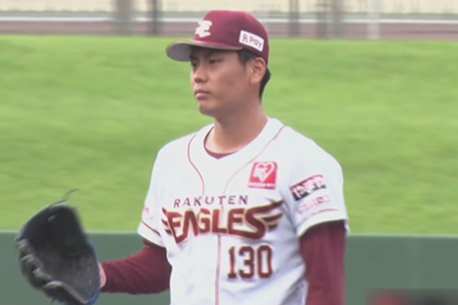 ロッテ戦に登板した楽天・古賀康誠【画像：パーソル パ・リーグTV】