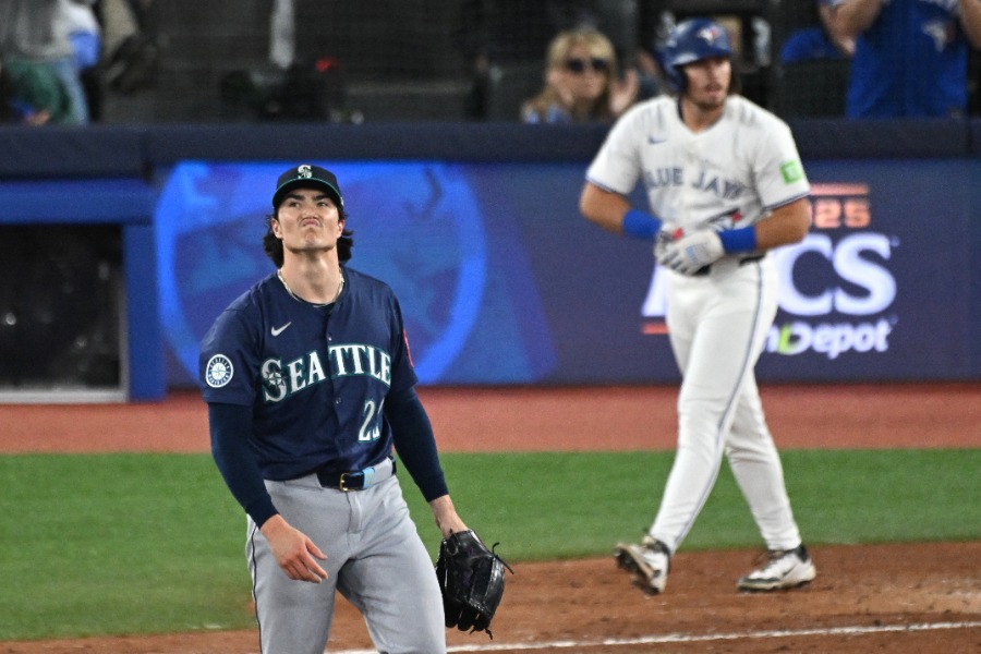 ブルージェイズ戦に登板したマリナーズのブライアン・ウー【写真：ロイター】