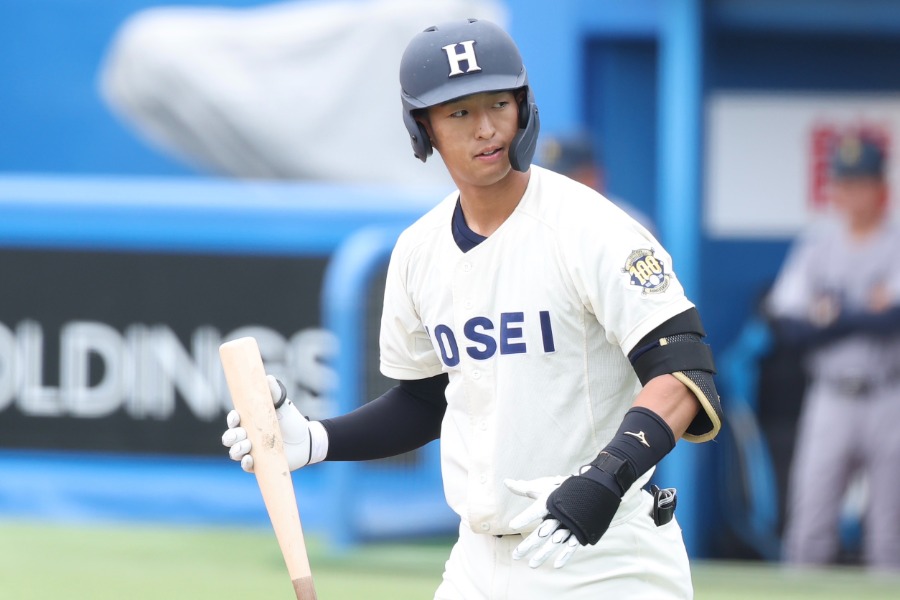 ヤクルトからドラフト1位指名された法政大・松下歩叶【写真:加治屋友輝】