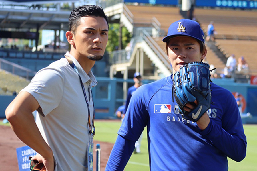 ドジャース・山本由伸（右）と鈴木優【写真提供：鈴木優】