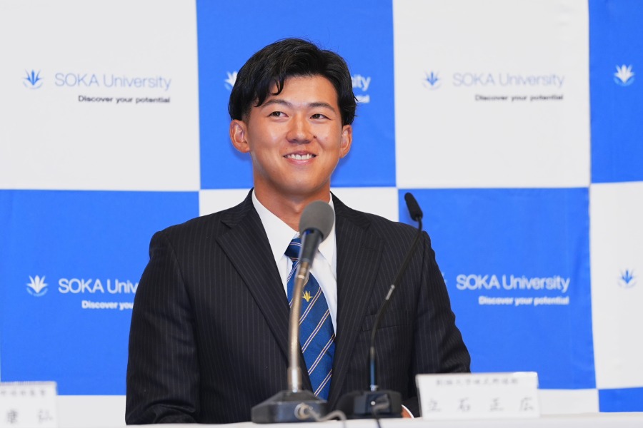 阪神から指名を受けた創価大・立石正弘【写真：小林靖】