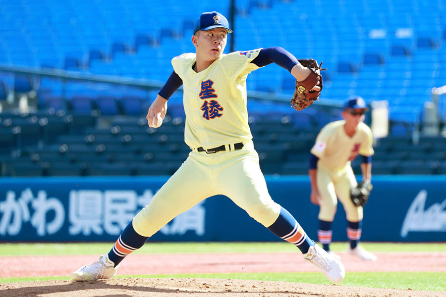 星稜中のエースとして活躍し、来春は高校に内部進学する服部成【写真：小池義弘】