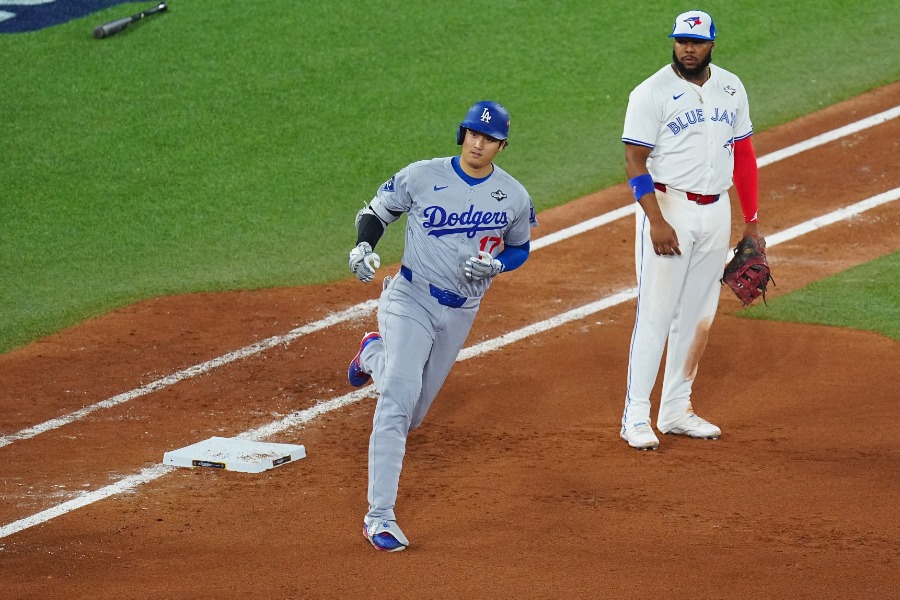 本塁打を放ったドジャース・大谷翔平【写真：荒川祐史】