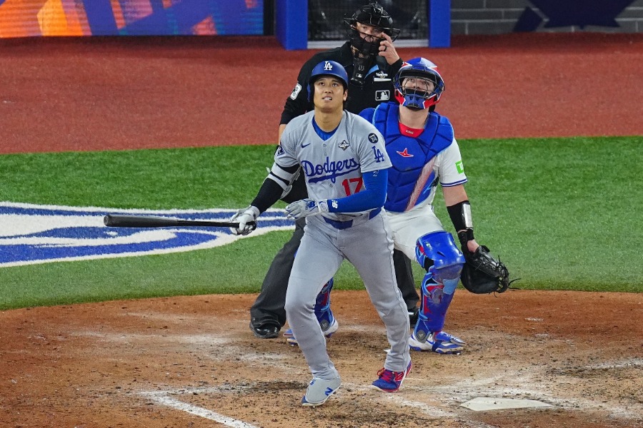 本塁打を放ったドジャース・大谷翔平【写真：荒川祐史】