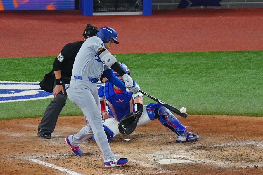 本塁打を放ったドジャース・大谷翔平【写真:荒川祐史】