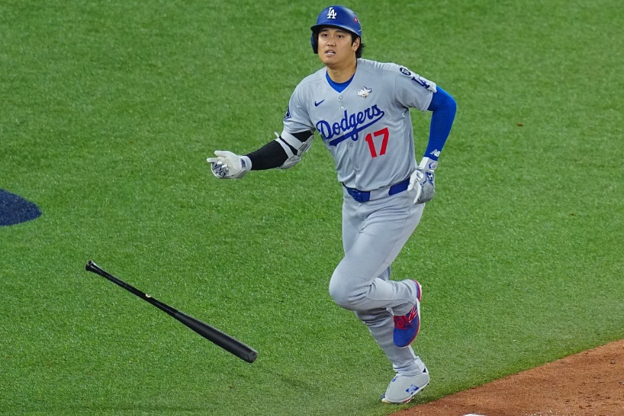 ブルージェイズ戦で本塁打を放ったドジャース・大谷翔平【写真：荒川祐史】