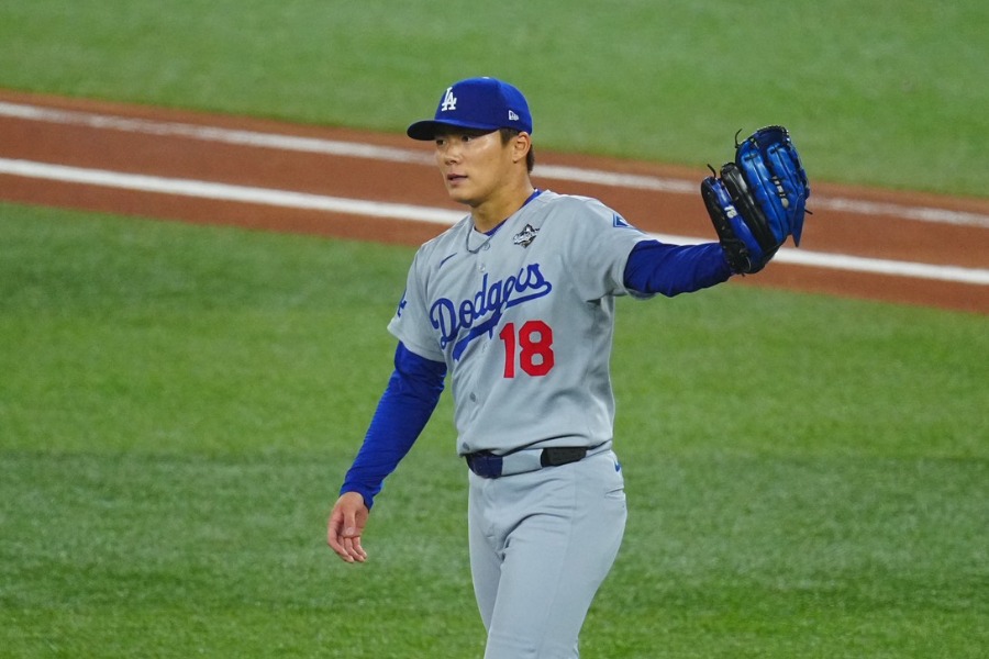 Bジェイズ戦に先発したドジャース・山本由伸【写真：荒川祐史】
