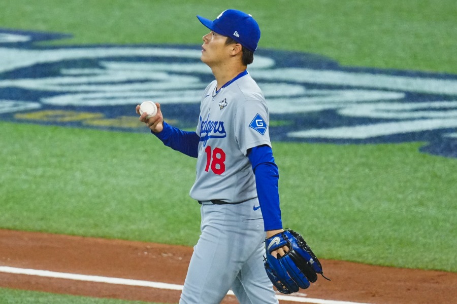 ブルージェイズ戦に先発したドジャース・山本由伸【写真：荒川祐史】