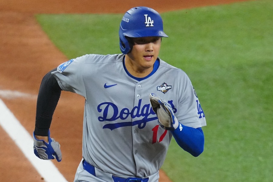 ブルージェイズ戦に出場したドジャース・大谷翔平【写真：荒川祐史】