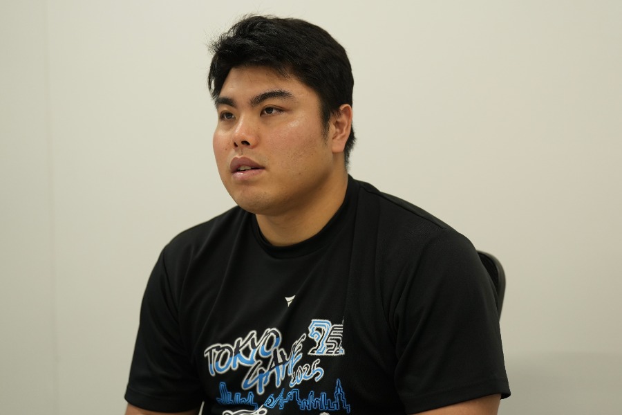 Full-Countのインタビューに応えた西武・平良海馬【写真:岡部直樹】