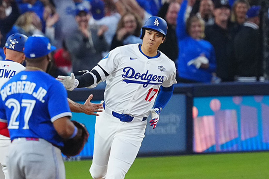 Bジェイズ戦で本塁打を放ったドジャース・大谷翔平【写真：荒川祐史】