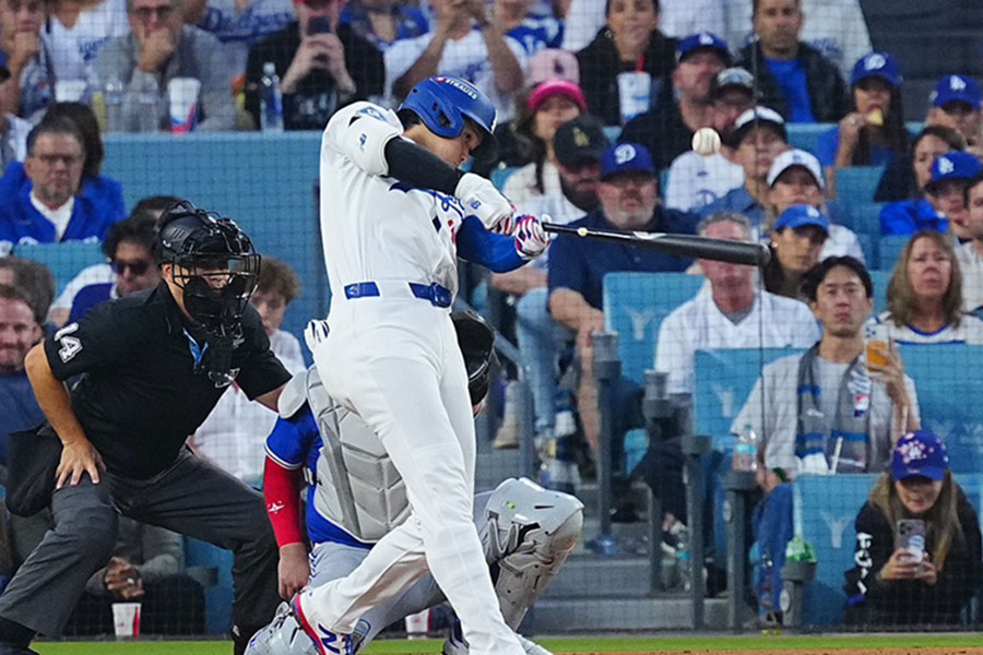Bジェイズ戦で本塁打を放ったドジャース・大谷翔平【写真：荒川祐史】