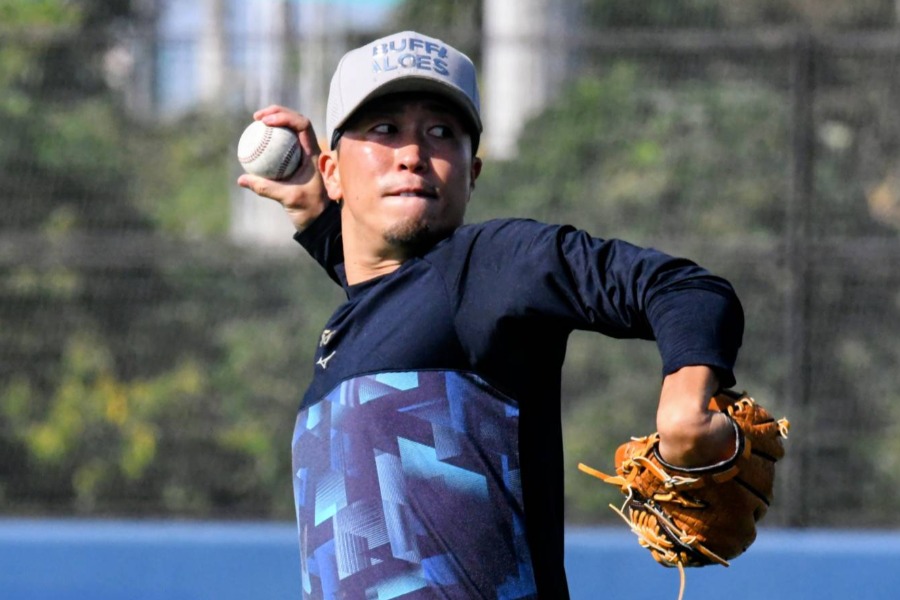 トライアウトに向け調整するオリックス・井口和朋【写真：北野正樹】