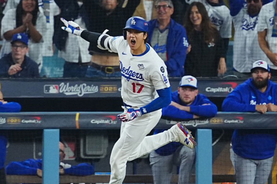 ブルージェイズ戦に出場したドジャース・大谷翔平【写真：荒川祐史】