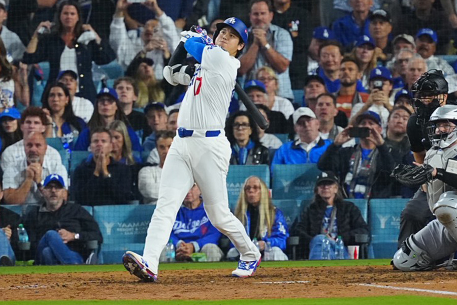 ブルージェイズ戦に出場したドジャース・大谷翔平【写真：荒川祐史】