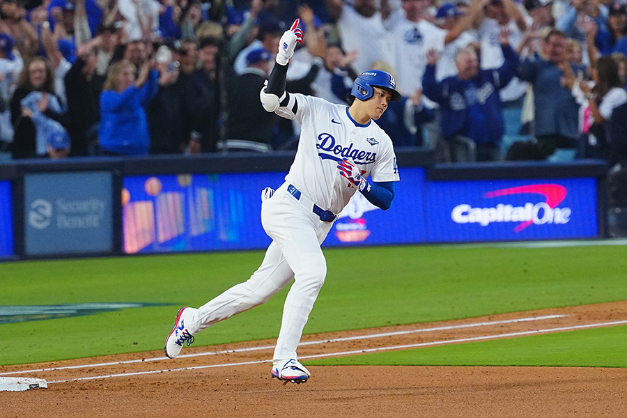 本塁打を放ったドジャース・大谷翔平【写真：荒川祐史】