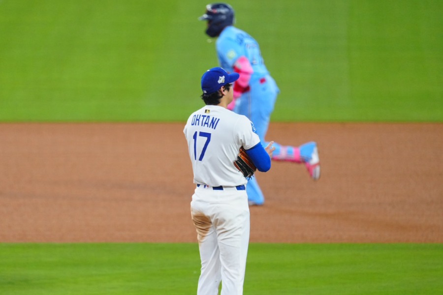 逆転の一発を許したドジャース・大谷翔平【写真：荒川祐史】