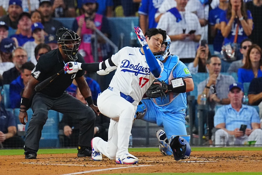 三振に倒れたドジャース・大谷翔平【写真：荒川祐史】