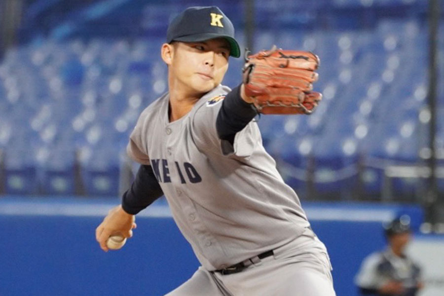 慶大・外丸東眞【写真:宮脇広久】