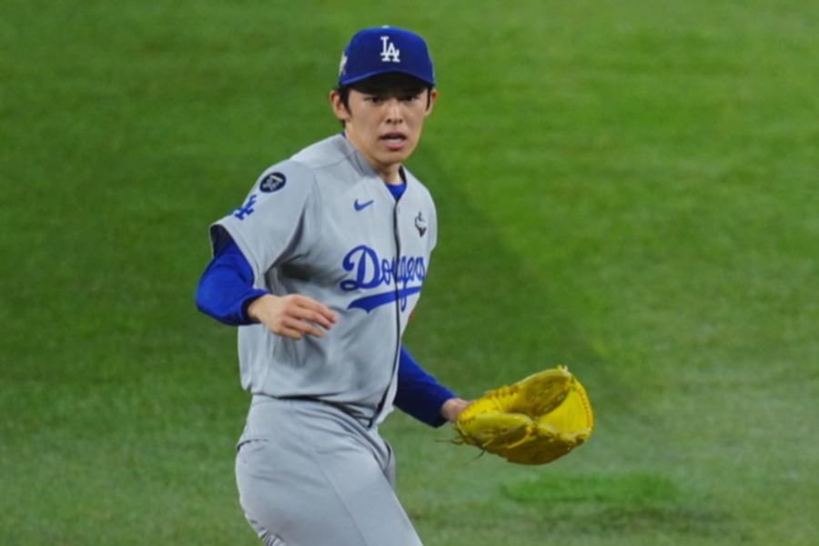 Bジェイズ戦に登板したドジャース・佐々木朗希【写真:荒川祐史】