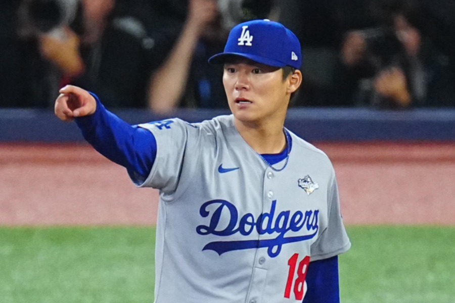 Bジェイズ戦で好投したドジャース・山本由伸【写真:荒川祐史】