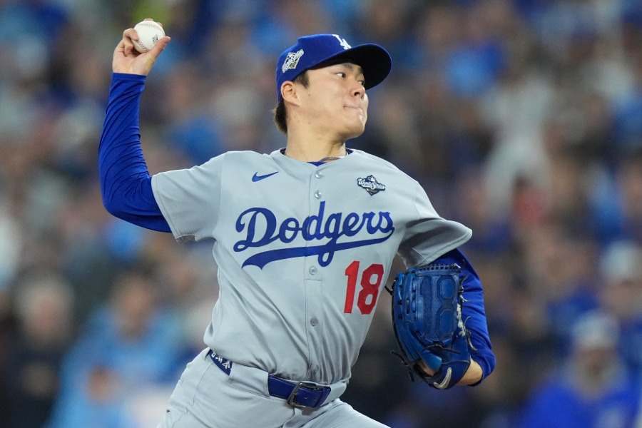 Bジェイズ戦で好投したドジャース・山本由伸【写真：ロイター】