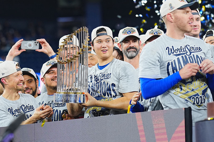 WS連覇を達成したドジャース・大谷翔平【写真：荒川祐史】