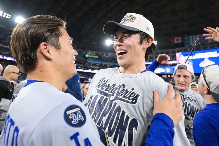 WS制覇を果たしたドジャース・佐々木朗希（写真はスクリーンショット）