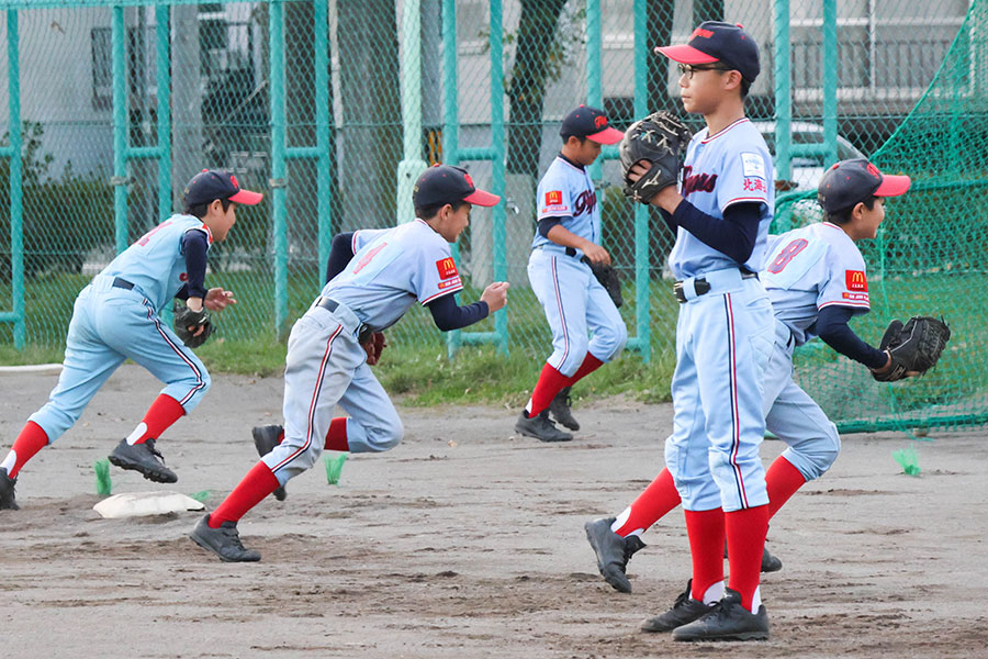 北海道・東16丁目フリッパーズの練習の様子【写真：石川加奈子】