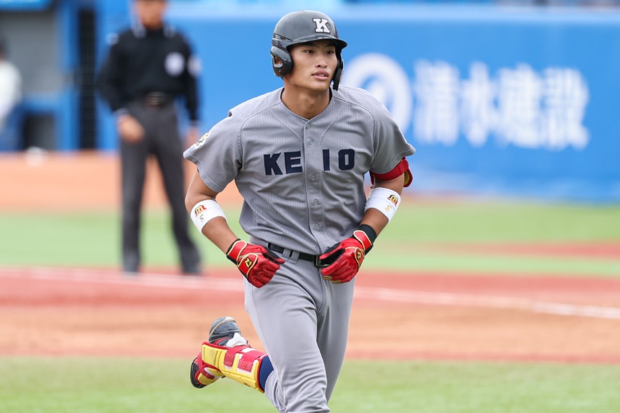 慶大・常松広太郎【写真：加治屋友輝】