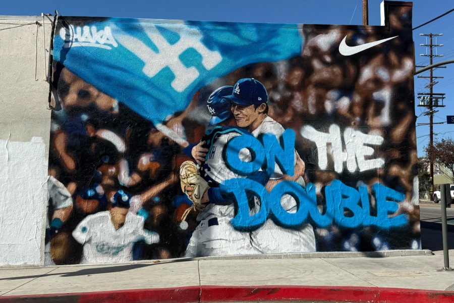 ドジャース・佐々木朗希のビルボード【写真：上野明洸】