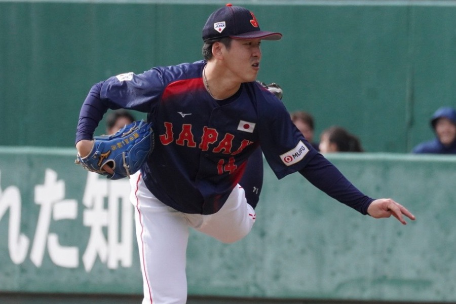 3番手としてマウンドに上がった侍ジャパン・隅田知一郎【写真:宮脇広久】