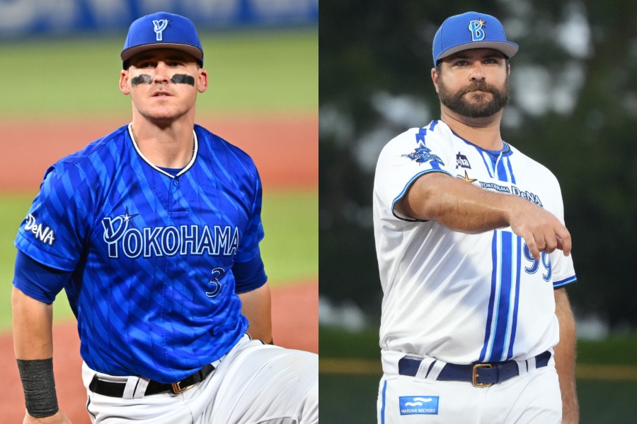 DeNAのタイラー・オースティン（左）とマイク・フォード【写真：古川剛伊、町田利衣】