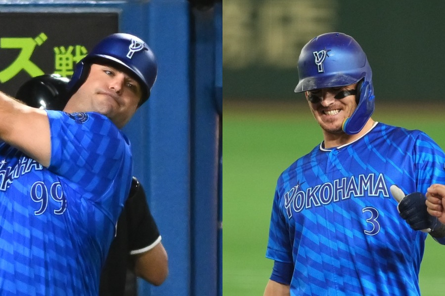 DeNAのマイク・フォード（左）とタイラー・オースティン【写真：古川剛伊、小林靖】