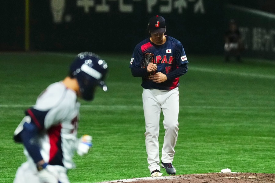 9回に被弾した侍ジャパン・大勢【写真：小林靖】